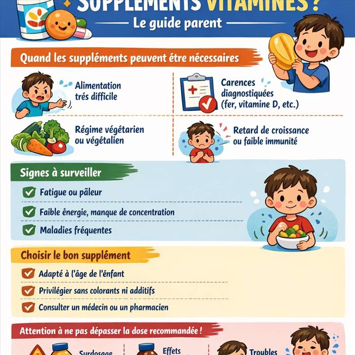 Quand est-ce que ton gamin a besoin de suppléments vitaminés, le guide parent